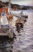 Anders Zorn Vagskvalp(Lappings of the waves) oil painting artist